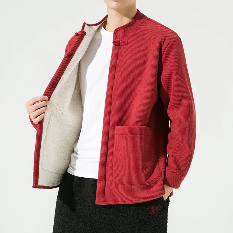 Leichtes Cordjacke für Herren mit großen Taschen