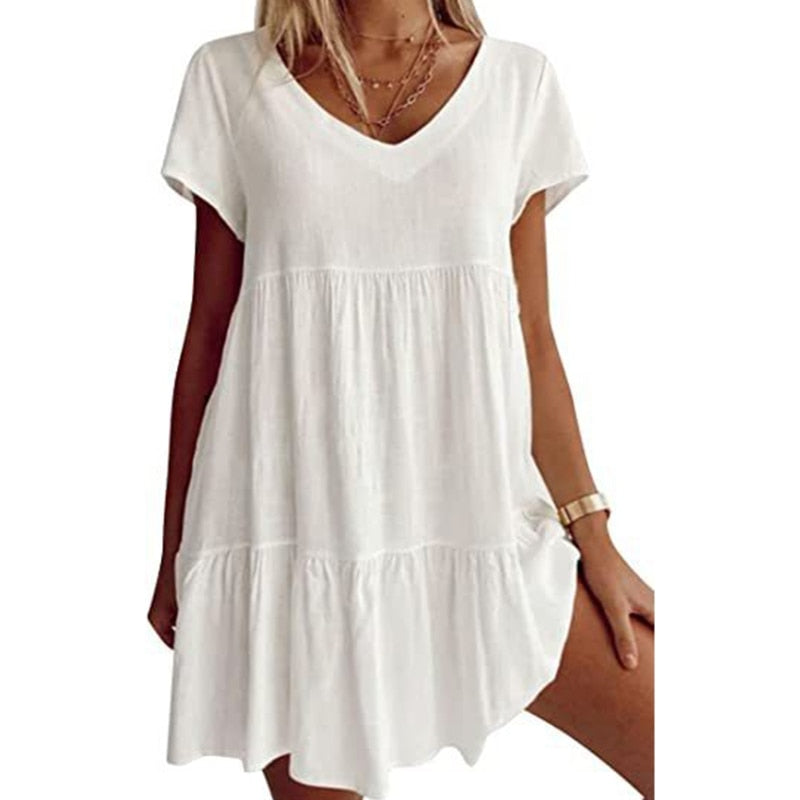 Shopnory | Kurzärmeliges GewShopnorytes Kleid