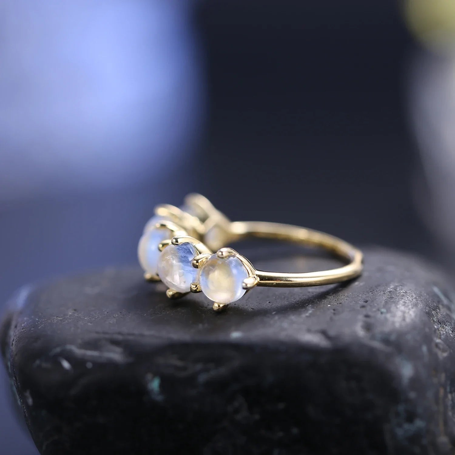 Mondstein Bandring Halb-Eternity-Ring | Shop Nory