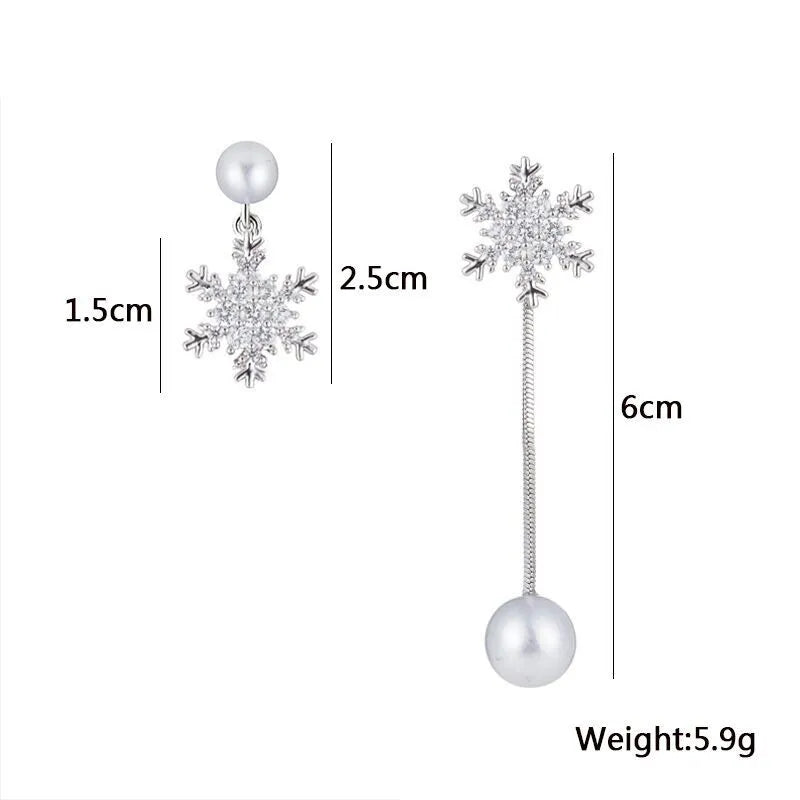 Winterzauber Schneeflocken Tropfen Ohrringe | Shop Nory
