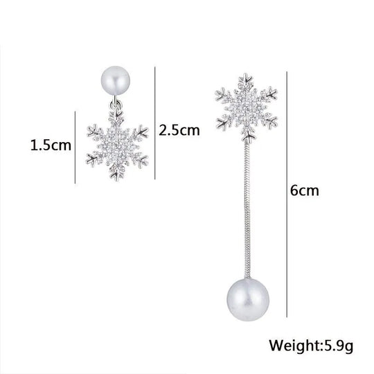 Winterzauber Schneeflocken Tropfen Ohrringe | Shop Nory