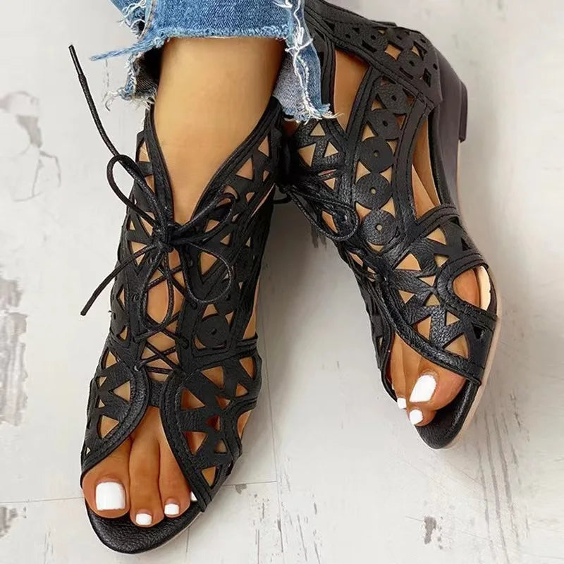 Gladiator Stiefel Sandalen Freizeit Keilabsatz Komfort Frauen Schuhe