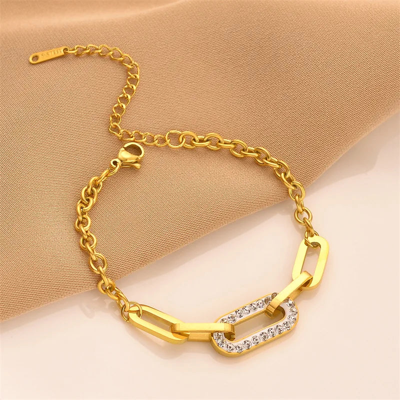 Elegante Damen-Zirkon-Charme-Armband aus Edelstahl | Shop Nory