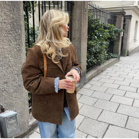 Elegante Braune Wild jacke