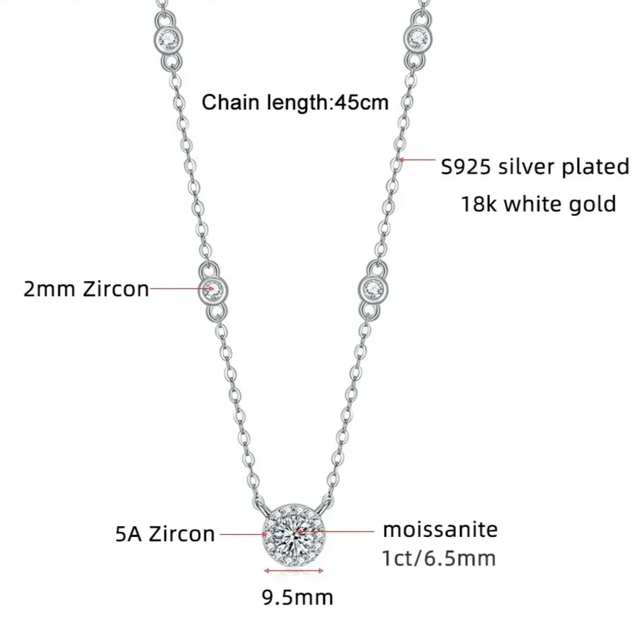 Ivictress Moissanite Halskette: Funkelnde Eleganz aus Sterlingsilber | Shop Nory