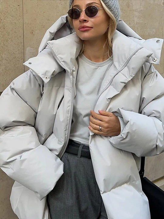 Oversized Puff-Hoodie-Jacke