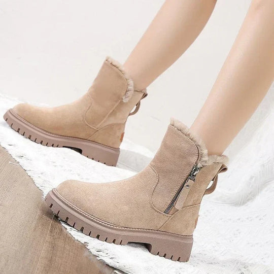 ShopNory | Damen Gefütterte Winter-Stiefeletten mit Reißverschluss