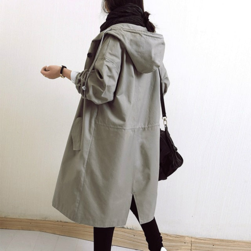 ShopNory Damen Windbreaker Mantel mit Kapuze