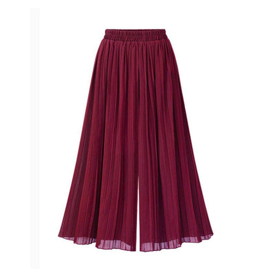 Damenhose mit weitem Bein und Mesh-Detail