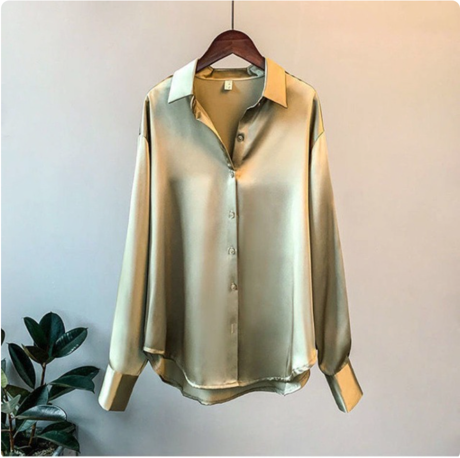 Damen Satin Bluse