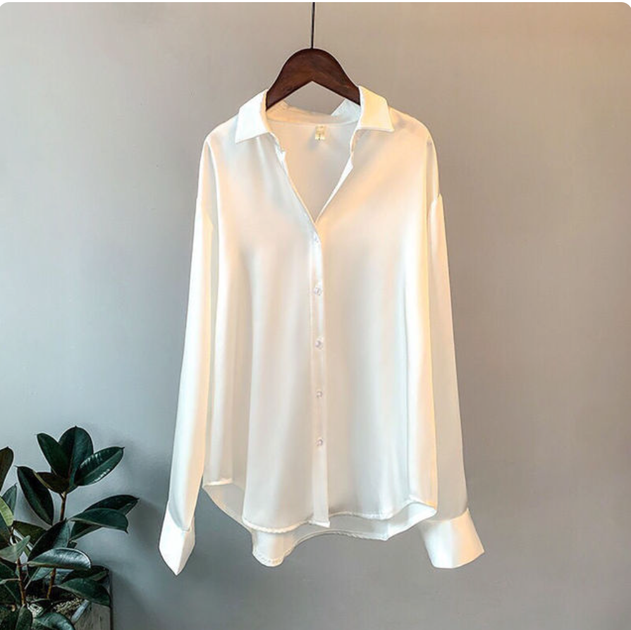 Damen Satin Bluse