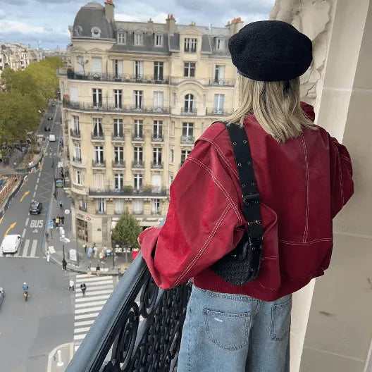 Lederjacke Lässig und Cool Schwarz Ideal für Frühling, Herbst und Winter