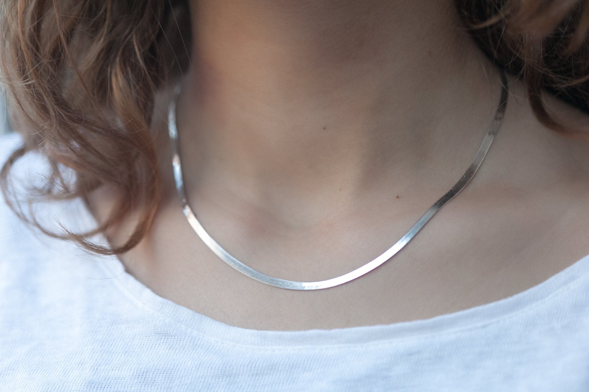 Flache Schlangenkette aus silber | Shop Nory