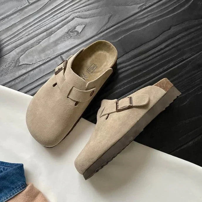 ShopNory | Lässige Wildlederclogs Mit Schnallenriemen Für Herren