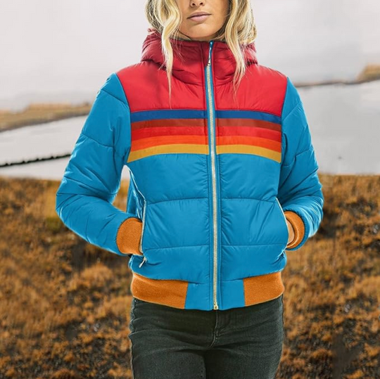 Regenbogen Retro isolierte Jacke