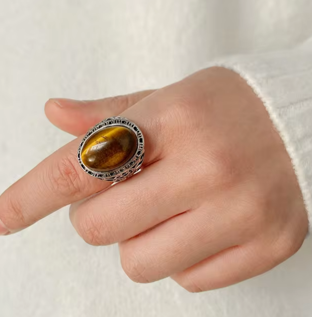 Large Natural Stone Adjustable Ring | Shop Nory