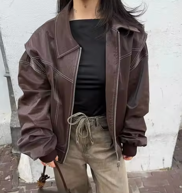 Oversized Bomberjacke Stilvoll und Wärmeresistent Perfekt für Herbst und Winter