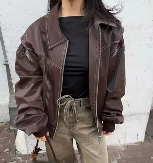 Oversized Bomberjacke Stilvoll und Wärmeresistent Perfekt für Herbst und Winter