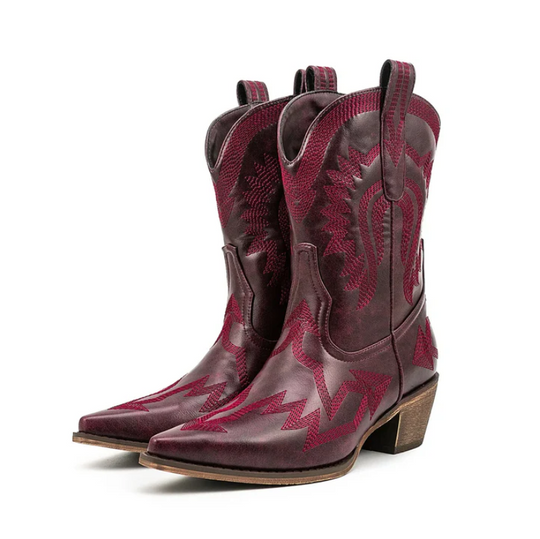 Klassische Western-Cowboystiefel Aus Leder für Damen