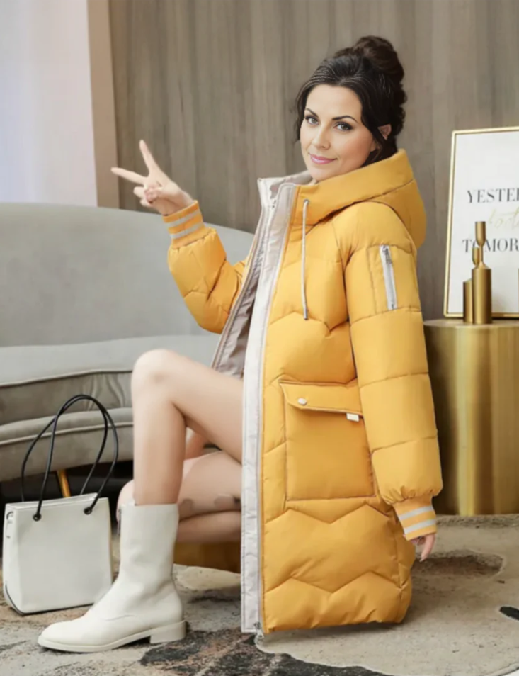 Kuschelige, Wintergefütterte Parka-Damenjacke