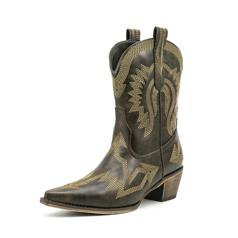 Klassische Western-Cowboystiefel Aus Leder für Damen