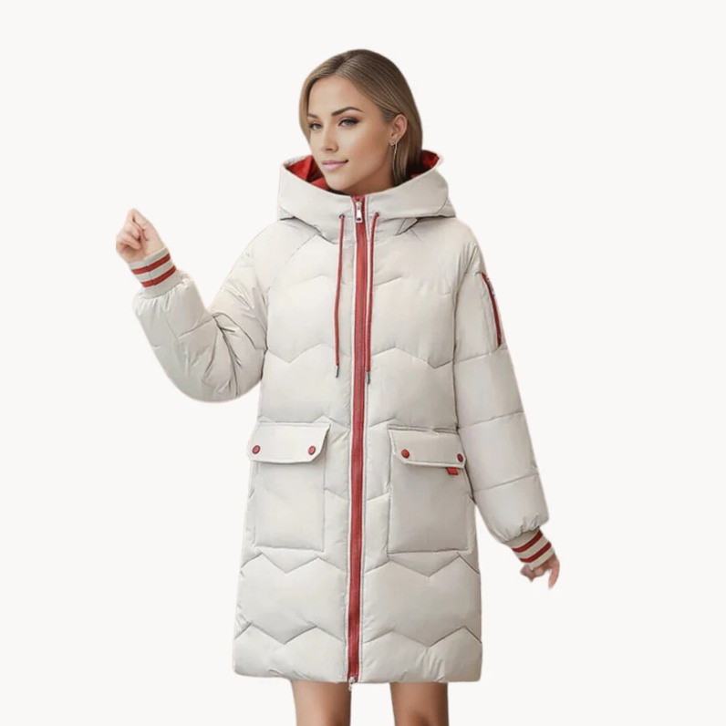 Kuschelige, Wintergefütterte Parka-Damenjacke