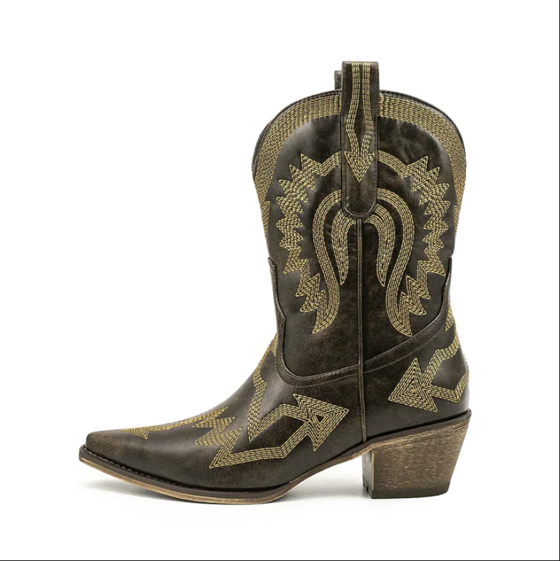 Klassische Western-Cowboystiefel Aus Leder für Damen