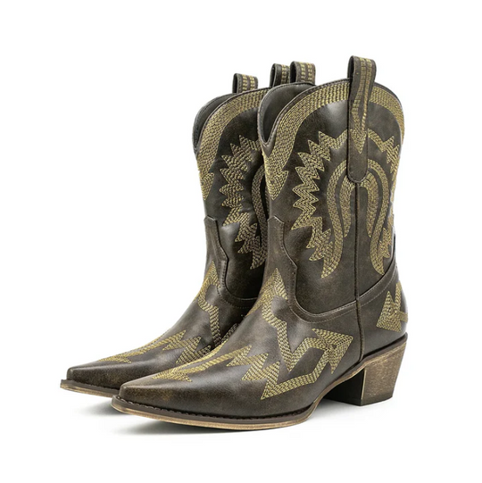 Klassische Western-Cowboystiefel Aus Leder für Damen