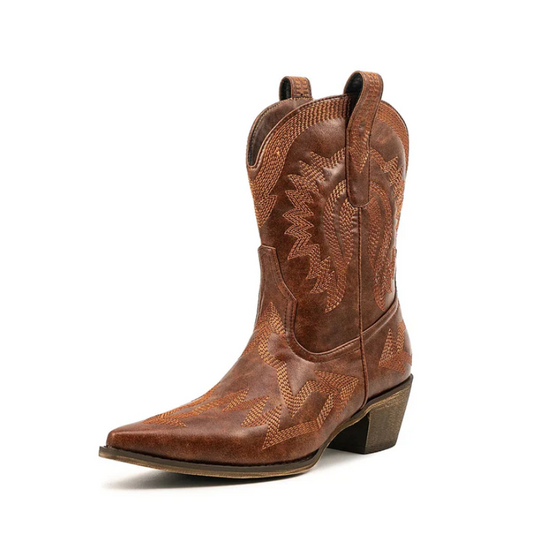 Klassische Western-Cowboystiefel Aus Leder für Damen