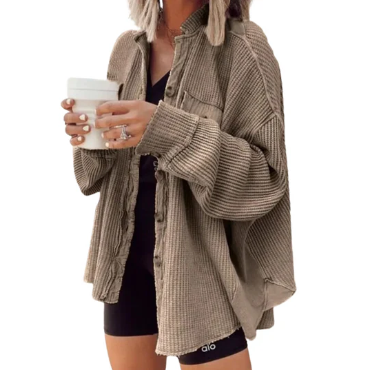 Jacke Aus Baumwollcord mit Unregelmäßiger Kapuze