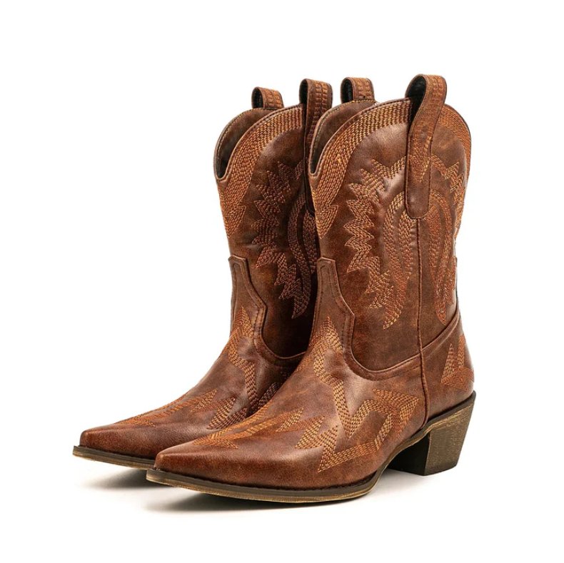 Klassische Western-Cowboystiefel Aus Leder für Damen