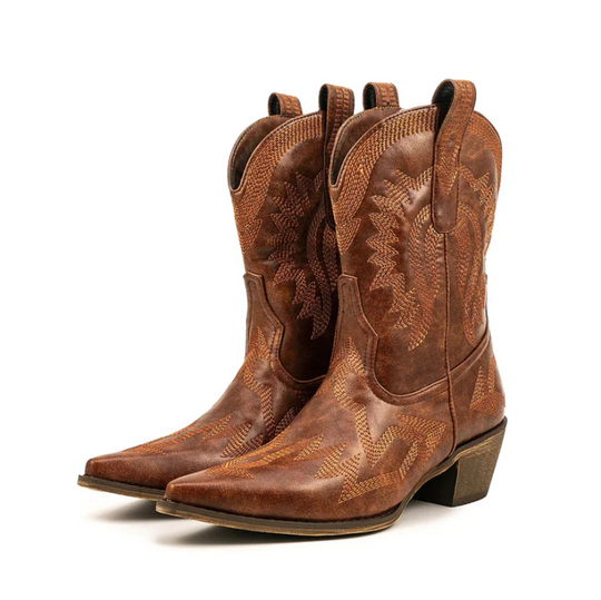Klassische Western-Cowboystiefel Aus Leder für Damen