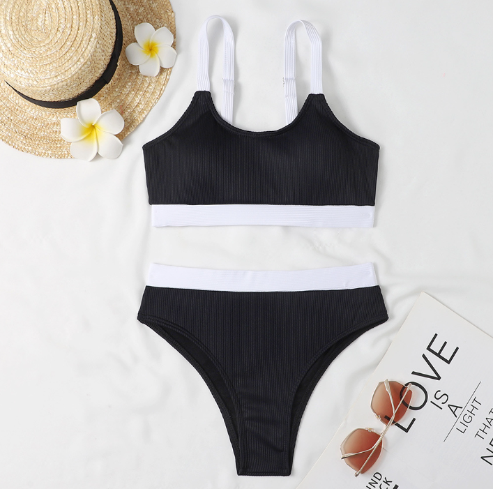 Bikini Bequemer Bikini mit High-Waist-Slip