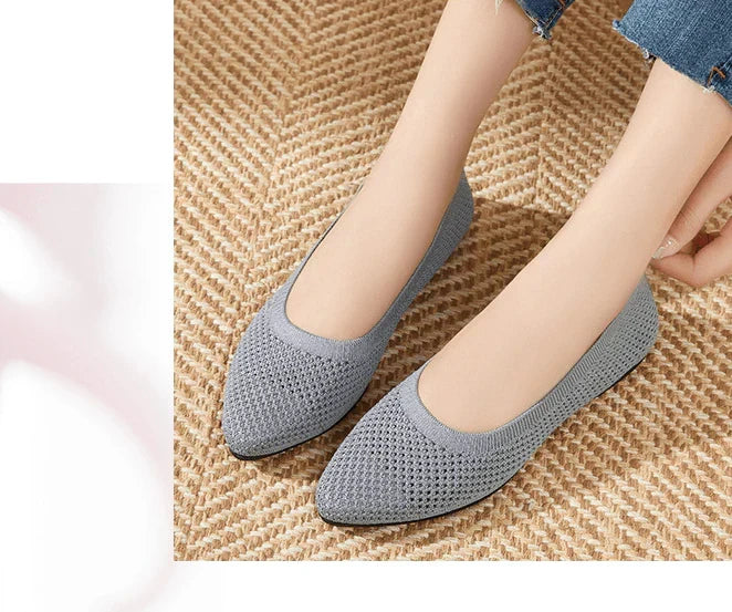 graue orthopädische ballerinas