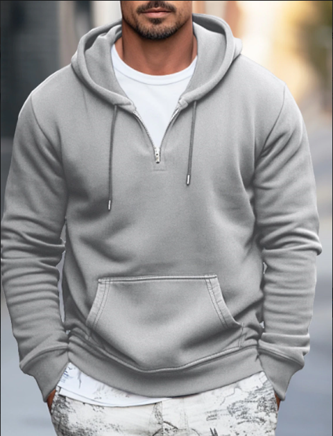 Shopnory - Streetwear Herbst Hoodie mit Taschen und Kordelzug für Herren