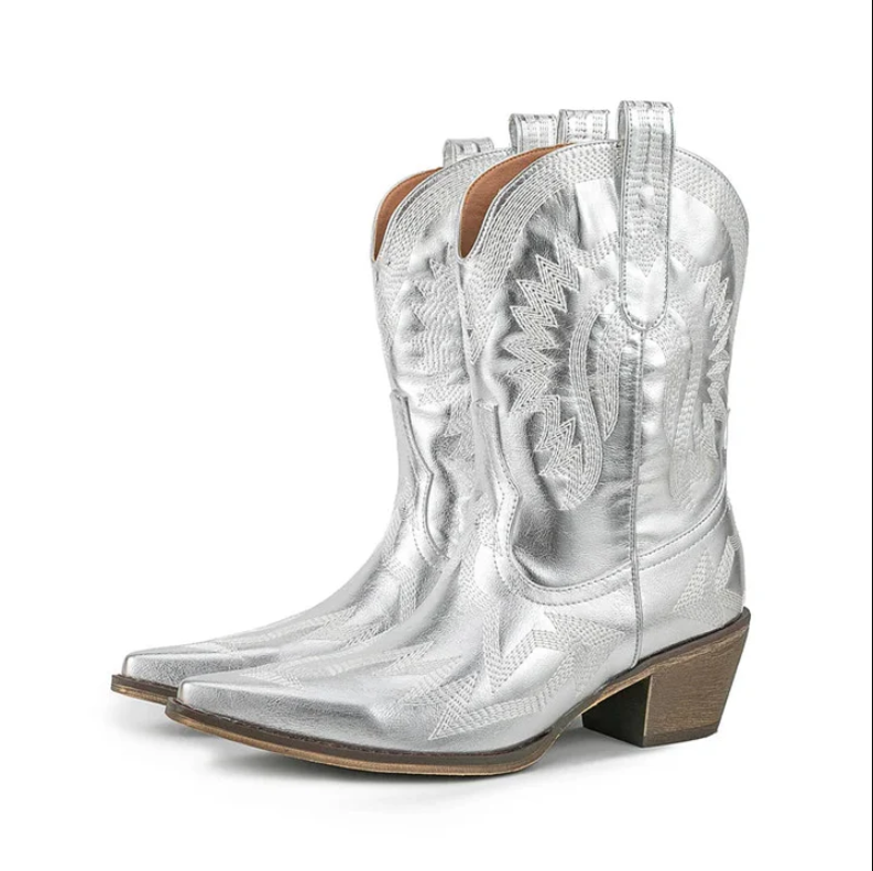 Klassische Western-Cowboystiefel Aus Leder für Damen