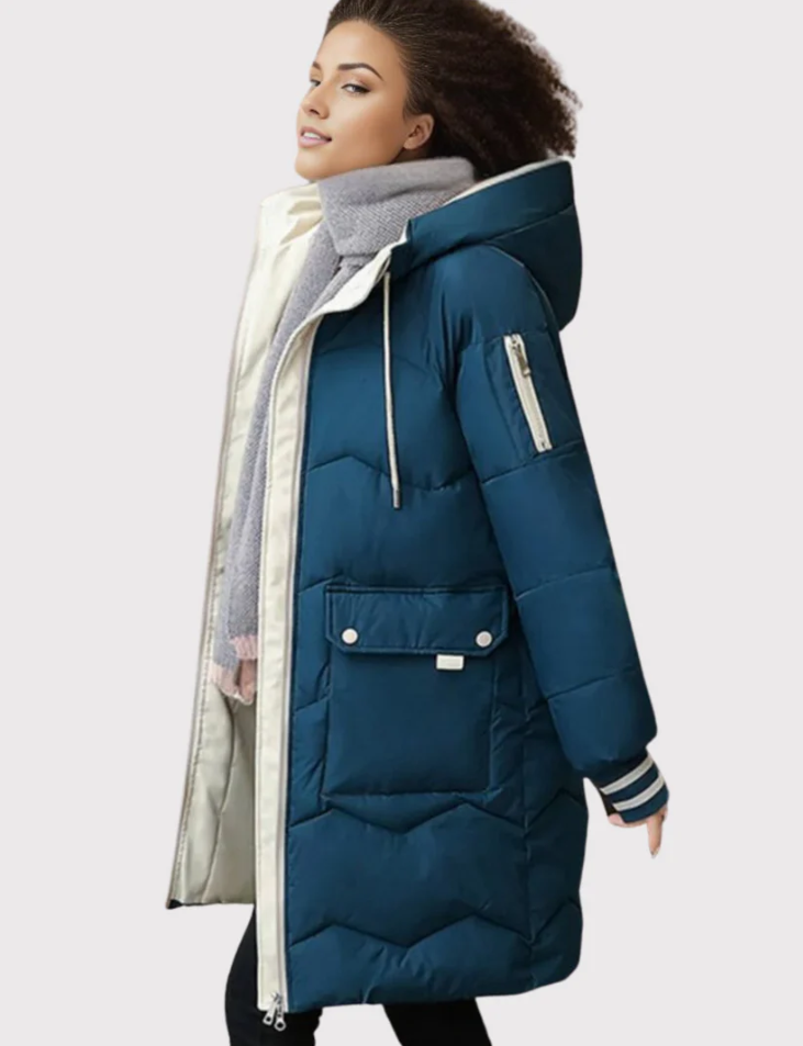 Kuschelige, Wintergefütterte Parka-Damenjacke