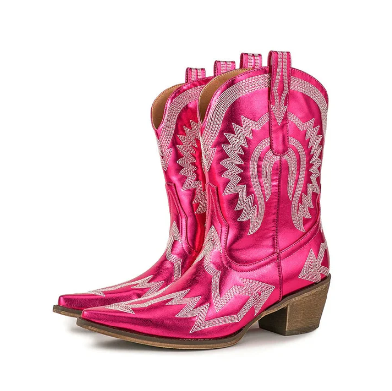 Klassische Western-Cowboystiefel Aus Leder für Damen