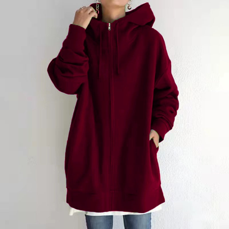 Lange Herbst Strickjacke