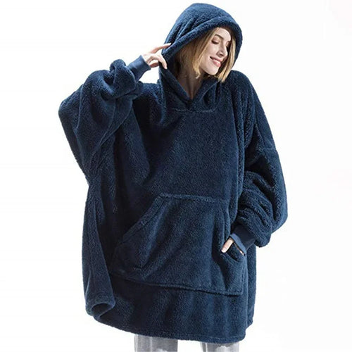 Übergroßer Flanell-Decken-Hoodie für Männer & Frauen