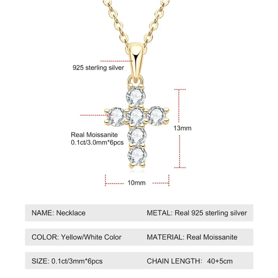 Luxuriöse Moissanit Kreuz Halskette - Erschwingliche Brillanz | Shop Nory