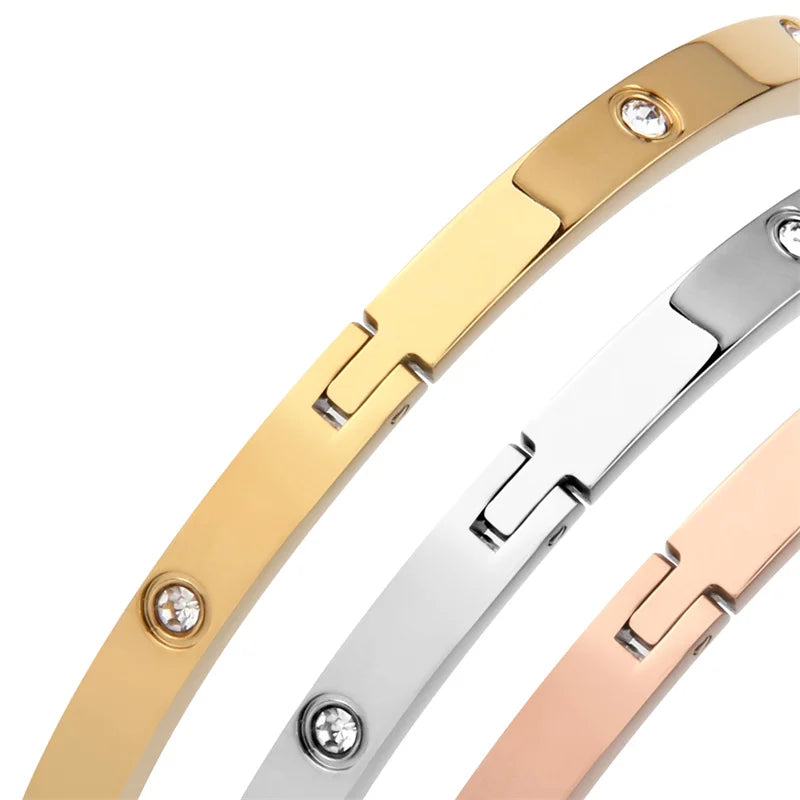 Edelstahl Rhinestonto Bangle-Armband für Frauen Shop Nory