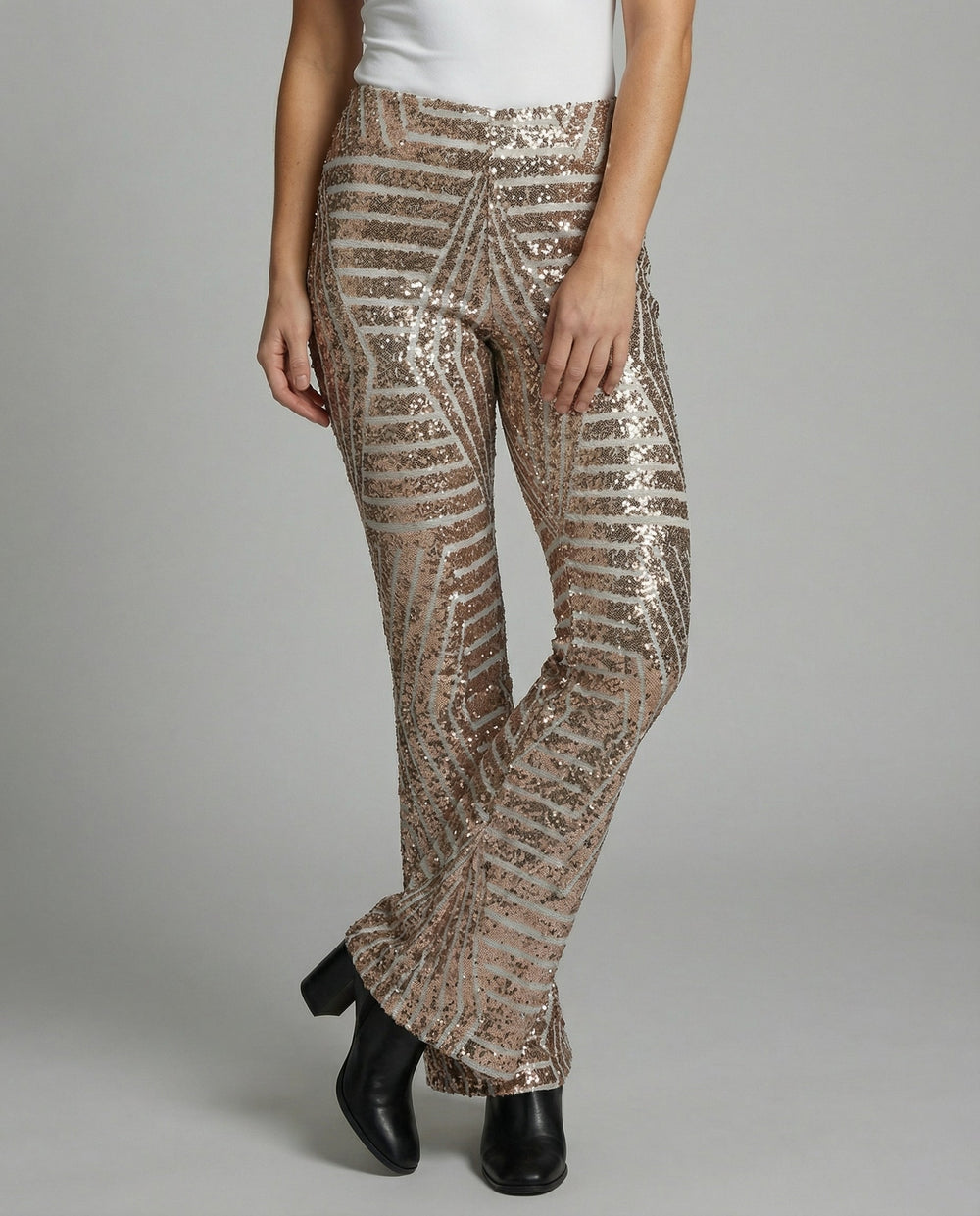 Damen Schlaghose mit Glitzer & Schlagdesign