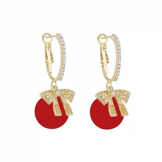 Weihnachtsperlen- und Schleifenohrringe | Shop Nory
