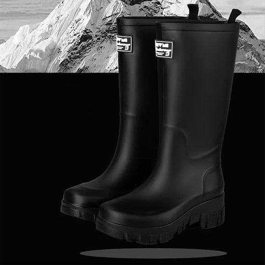 Damen Chelsea wasserdichte Stiefel mit Blockabsatz & gemusterter Sohle