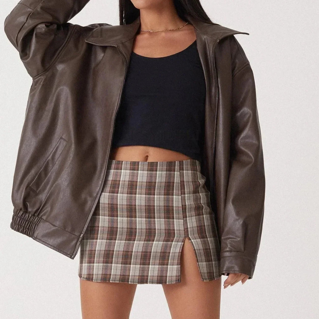 Oversized Lederjacke