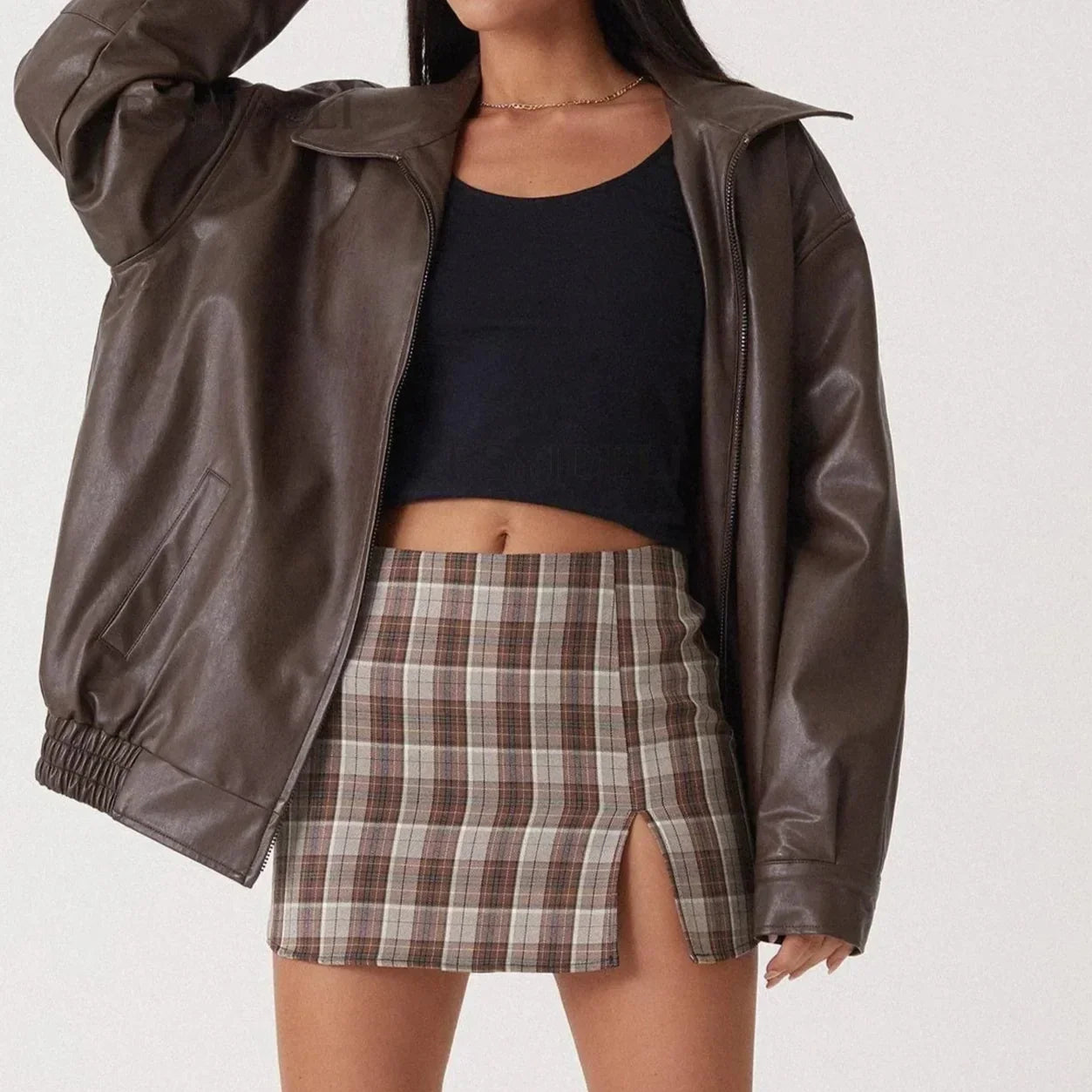 Oversized Lederjacke