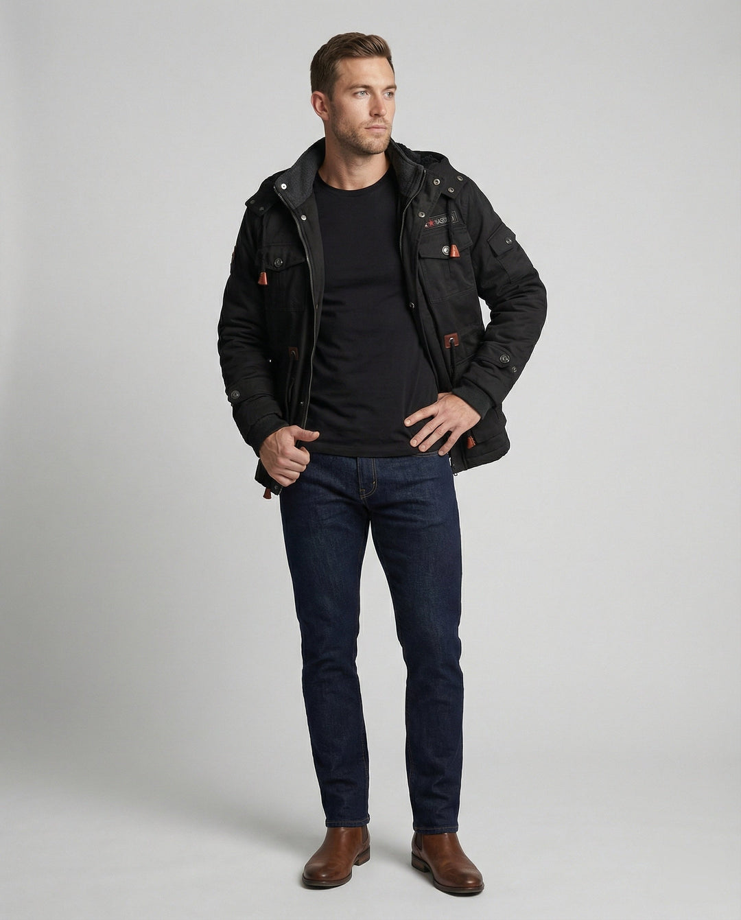 Herren Winterjacke aus Polyester mit Stilvollem Design & Wärmender Fütterung | Shop Nory