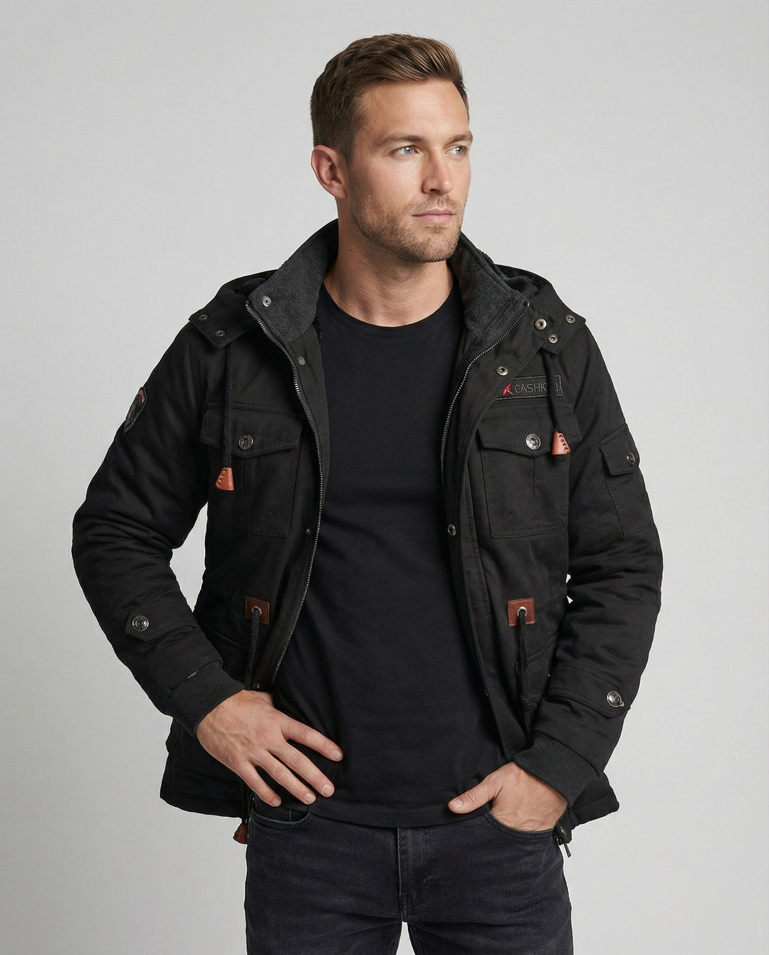 Herren Winterjacke aus Polyester mit Stilvollem Design & Wärmender Fütterung | Shop Nory