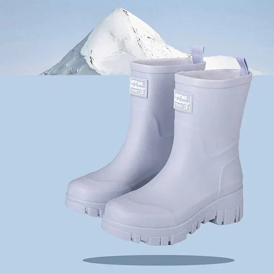 Damen Chelsea wasserdichte Stiefel mit Blockabsatz & gemusterter Sohle